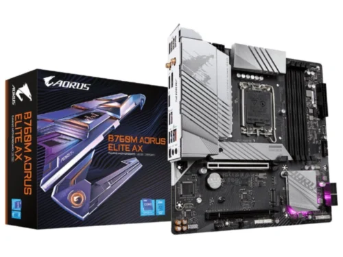 Gigabyte B760M AORUS ELITE AX | Socket LGA 1700 | Intel B760 | 4xDDR5 | Micro-ATX | Moederbord